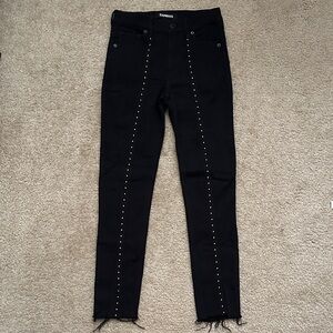 Express Women's Black Skinny Jeans with Studs